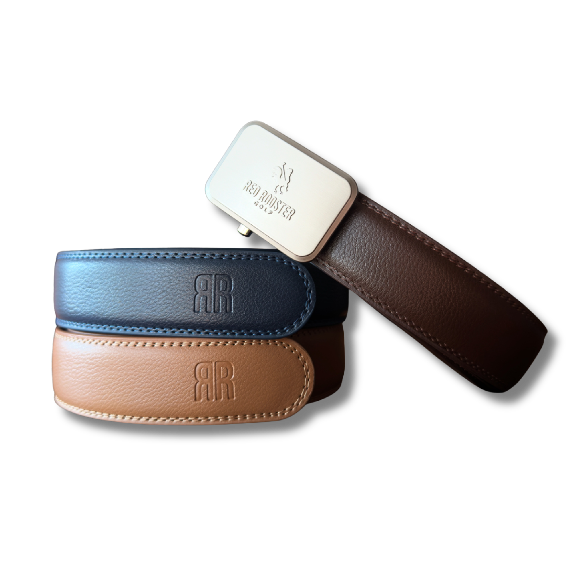 Leather Belt - 3 pack Golf Belt USA - Red Rooster Golf Inc.