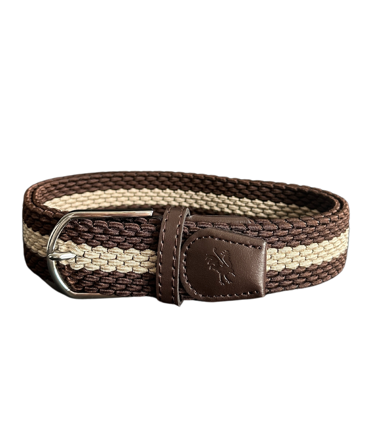 Braided Belt Brown Beige Golf Belt