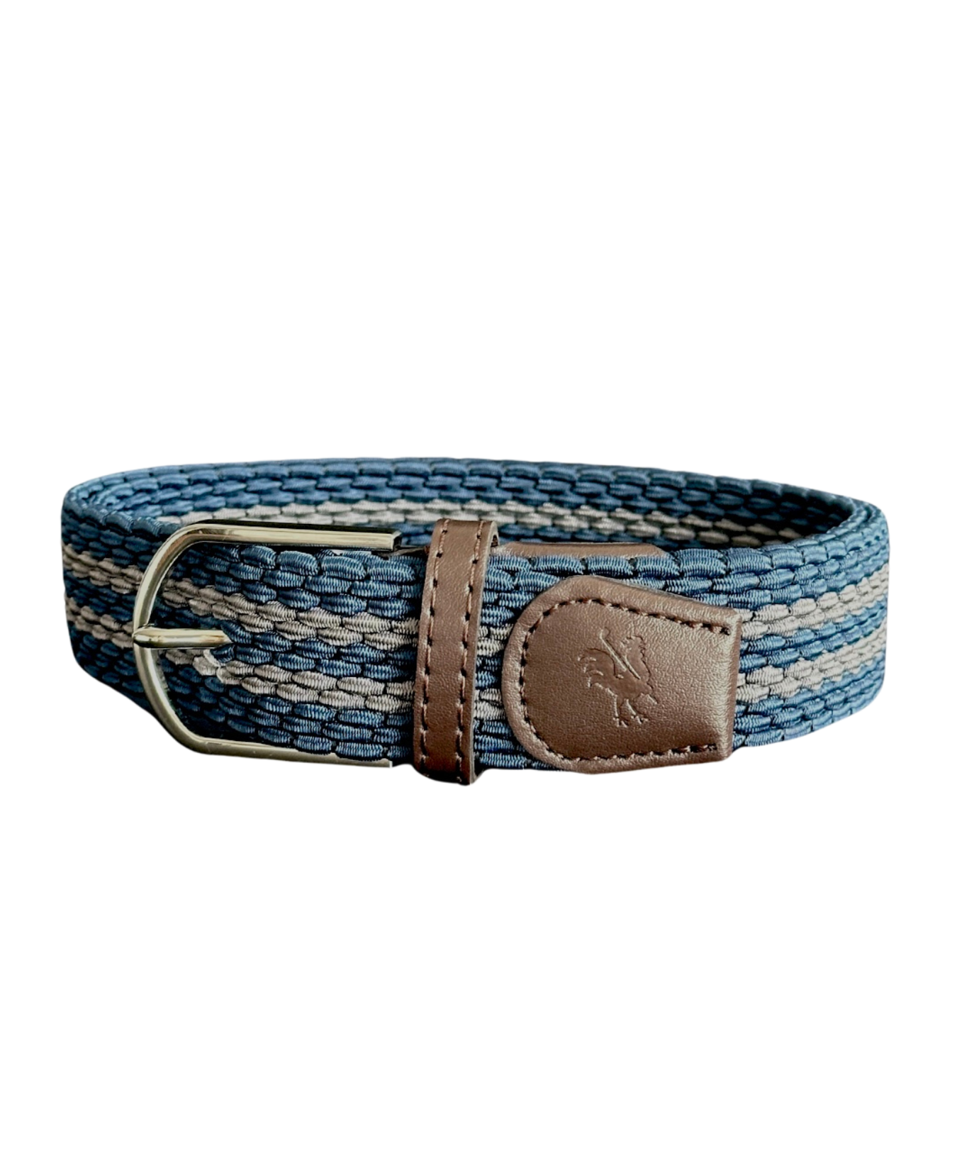 Braided Belt Blue Grey Golf Belt