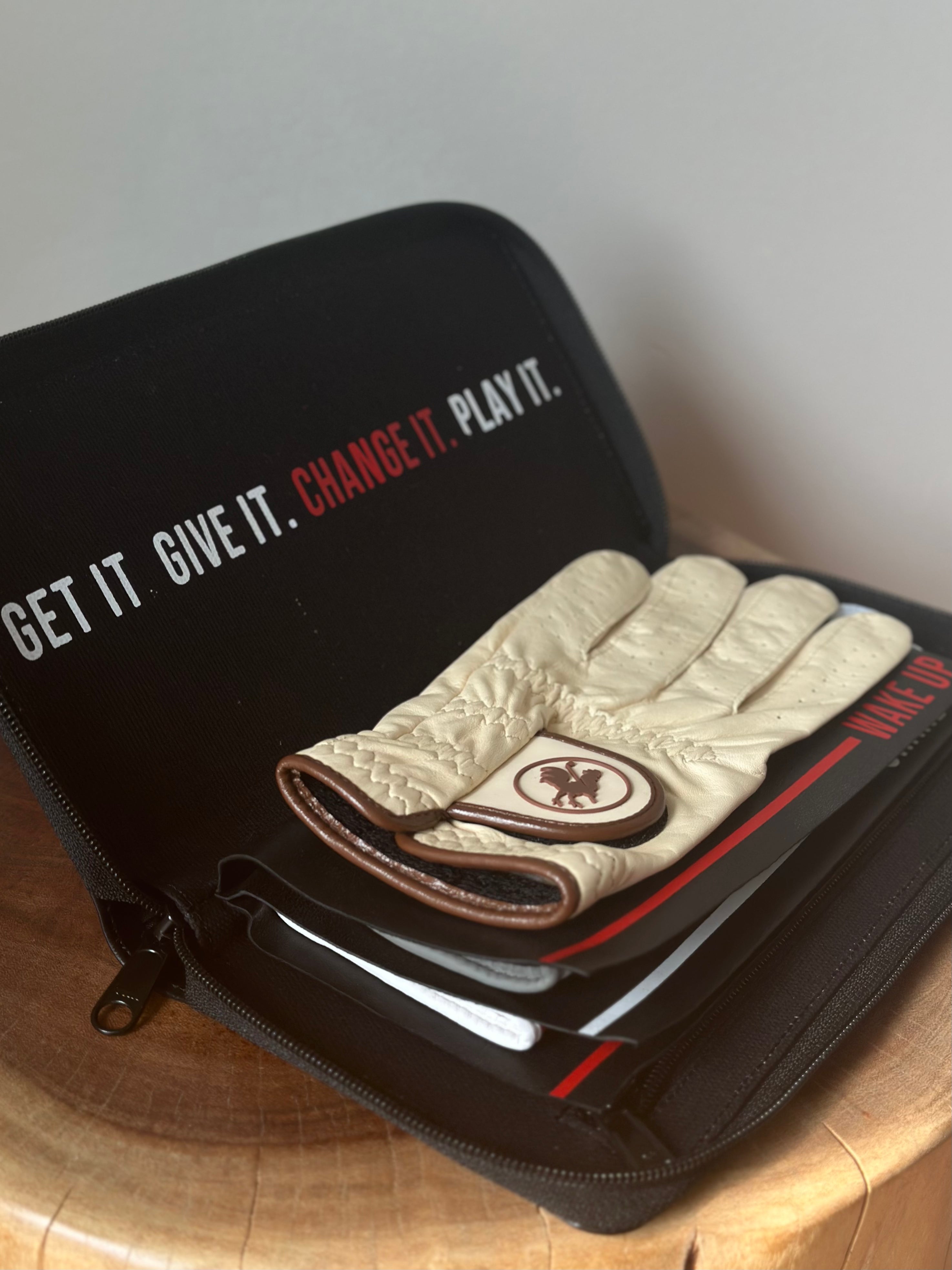 The Tawny golf glove in glove compartment