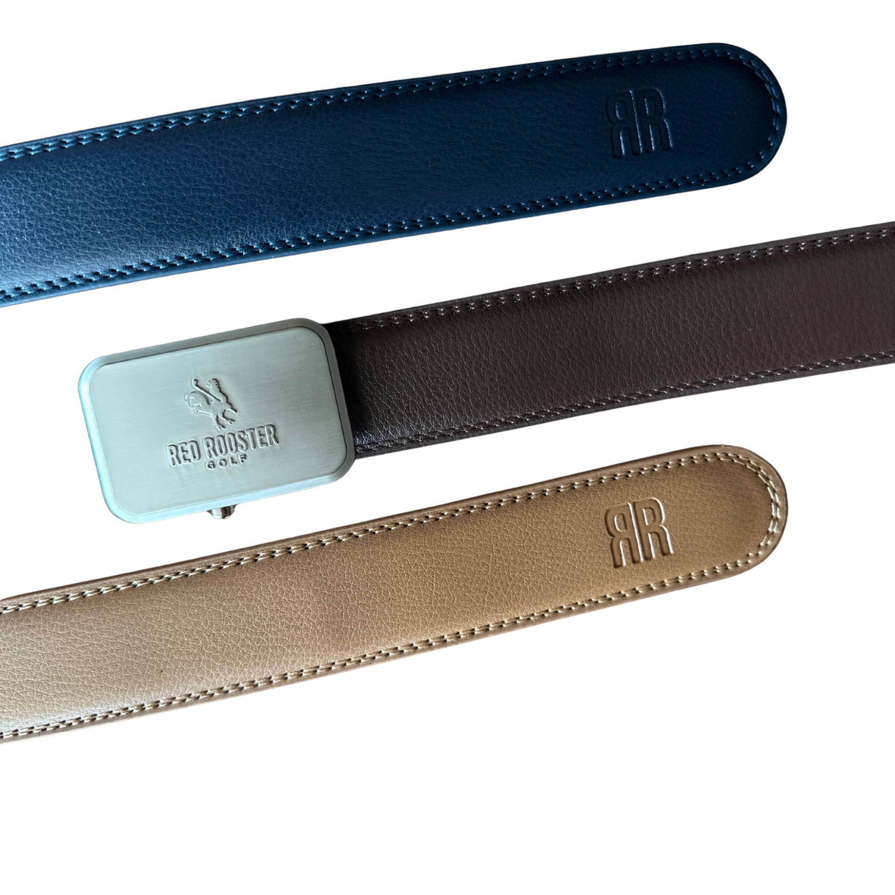 Leather Belt - 3 pack Golf Belt USA - Red Rooster Golf Inc.