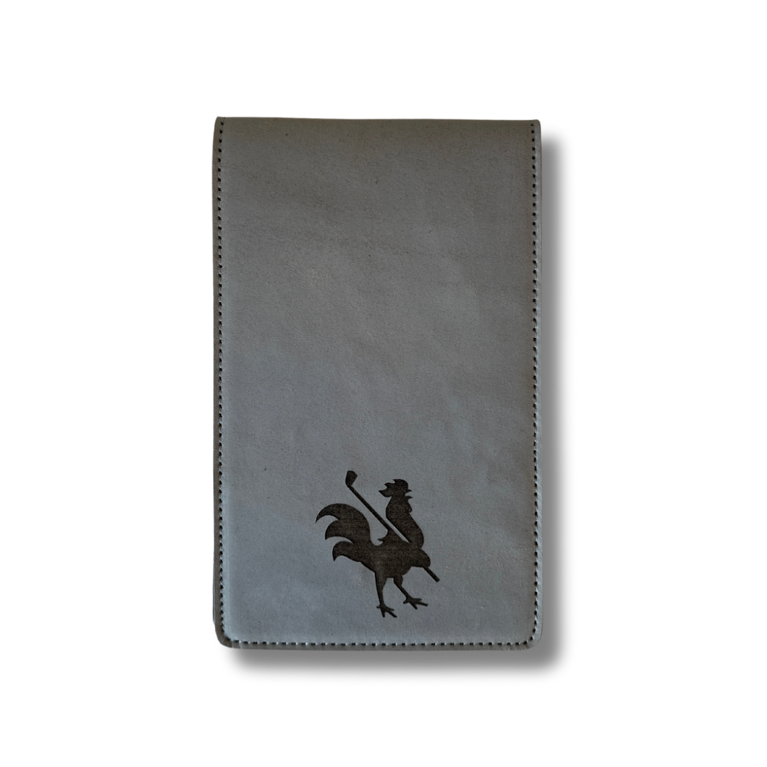 Leather Scorecard Holder Grey Scorecard Holder USA - Red Rooster Golf Inc.