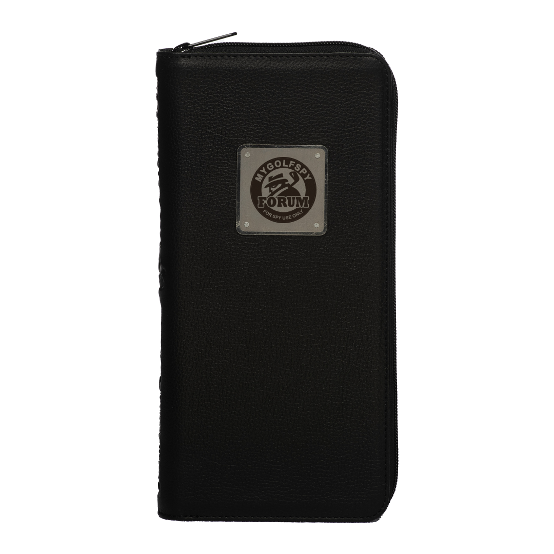 MyGolfSpy Leather Glove Wallet Black Glove case USA - Red Rooster Golf Inc.