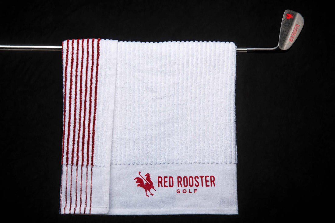 Caddie Towel White Golf Towels USA - Red Rooster Golf Inc.