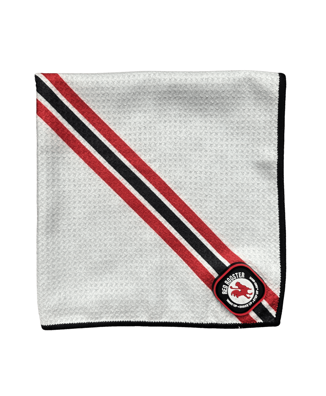 The Fluff Magnet Mini Black Red Golf Towels Red Rooster Golf Inc.