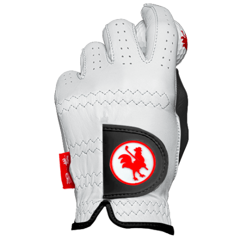 The Wing: Elegant Pearl-White Leather with Unique Black Thumb