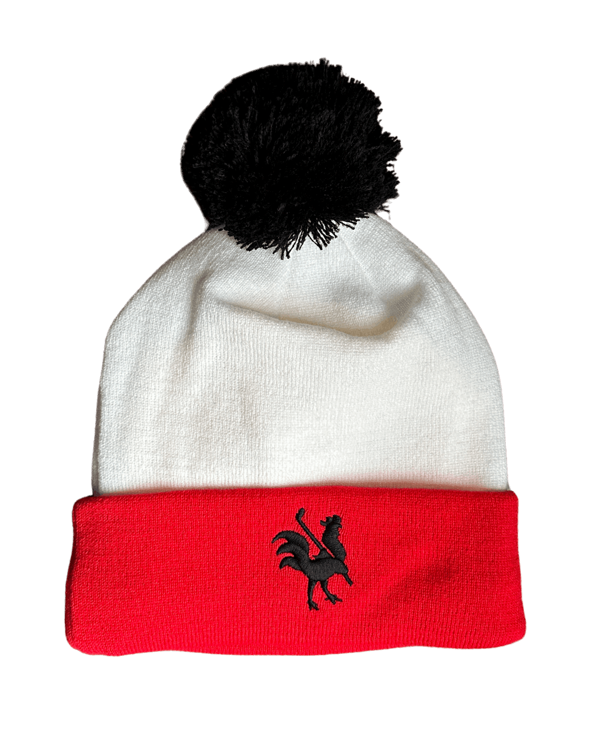 Winter Toque White Red Winter Hats USA - Red Rooster Golf Inc.
