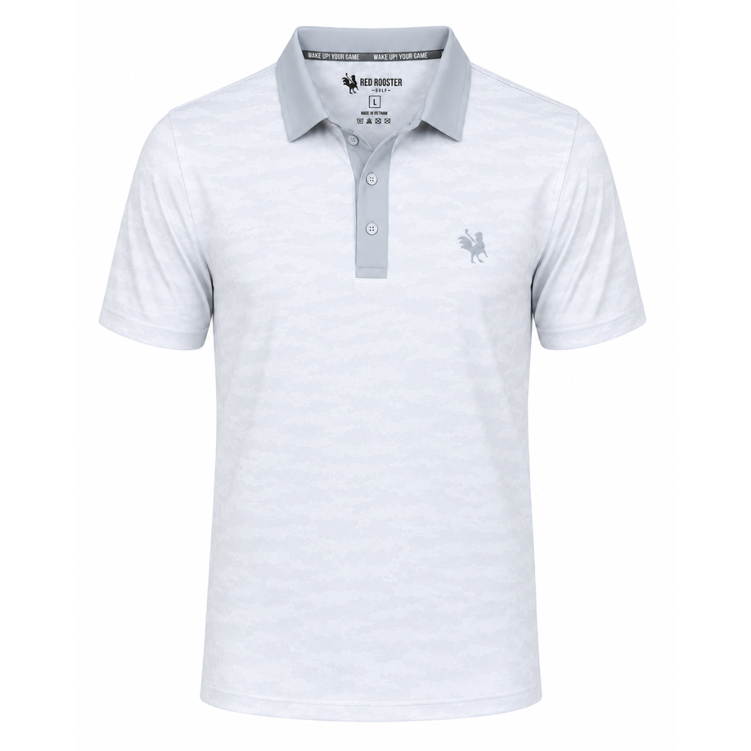 The Flock The Ghost (White Camo) Golf Polo USA - Red Rooster Golf Inc.