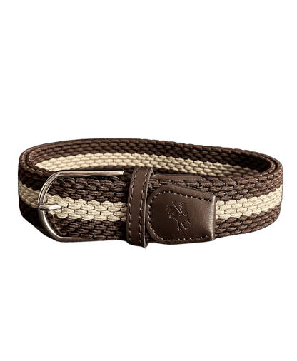 Braided Belt - Brown and Beige Golf Belt USA - Red Rooster Golf Inc.