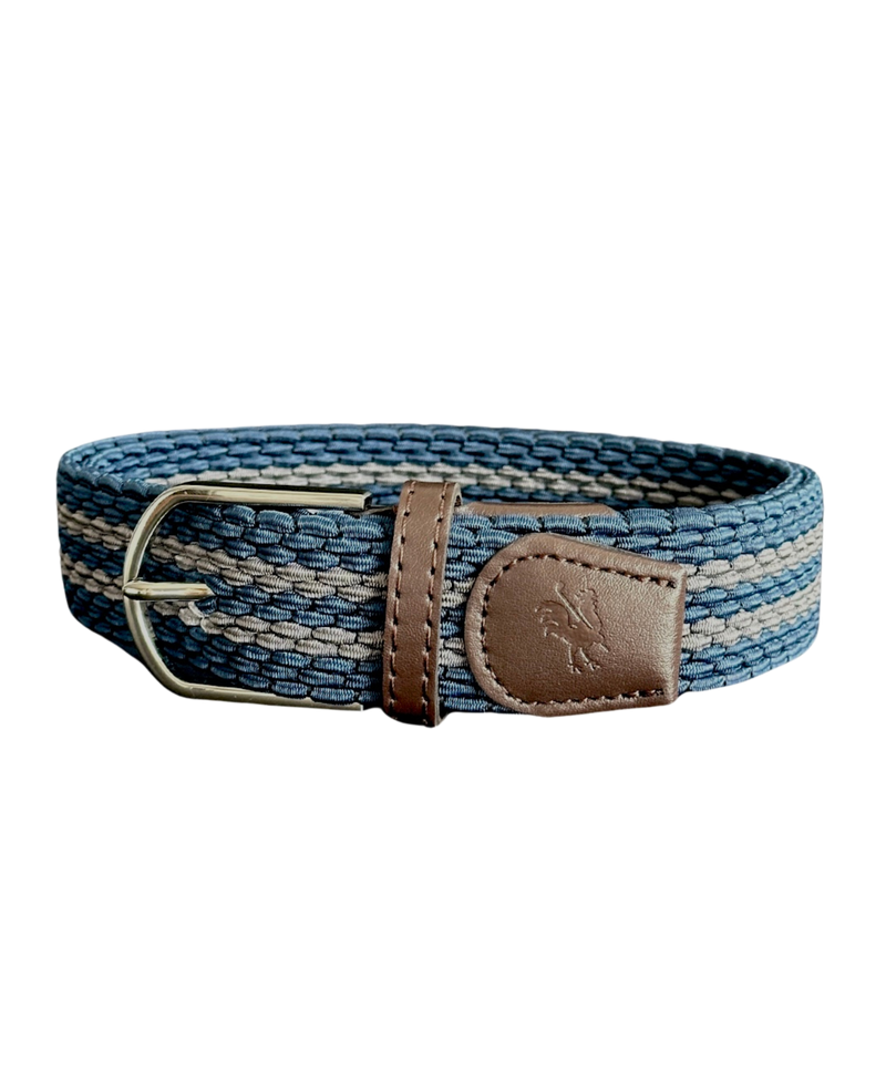 Braided Belt Blue Grey Golf Belt USA - Red Rooster Golf Inc.