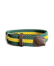 Braided Belt Green Yellow Golf Belt USA - Red Rooster Golf Inc.