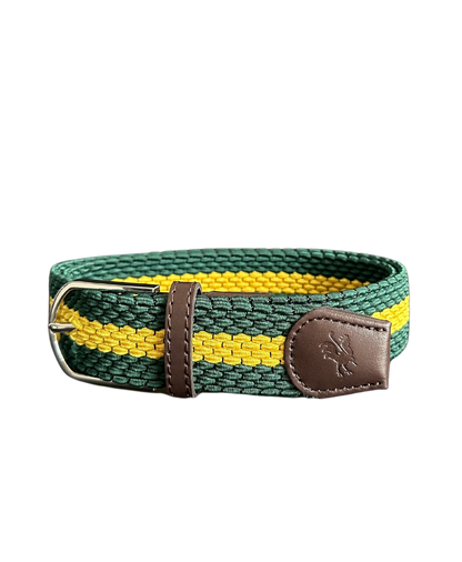 Braided Belt Green Yellow Golf Belt USA - Red Rooster Golf Inc.