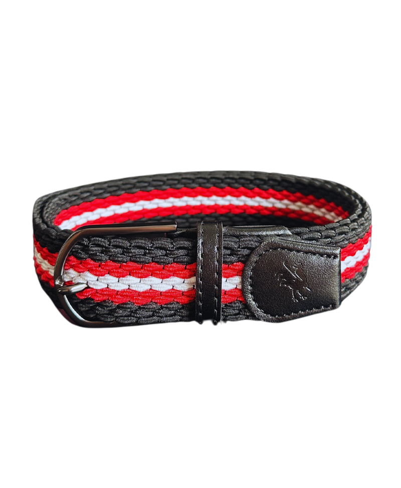 Braided Belt Black Red Golf Belt USA - Red Rooster Golf Inc.