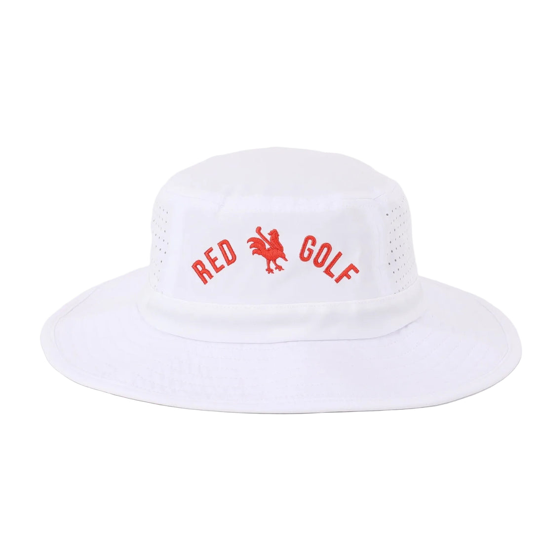 Bucket Hat White - Red Golf Hats USA - Red Rooster Golf Inc.