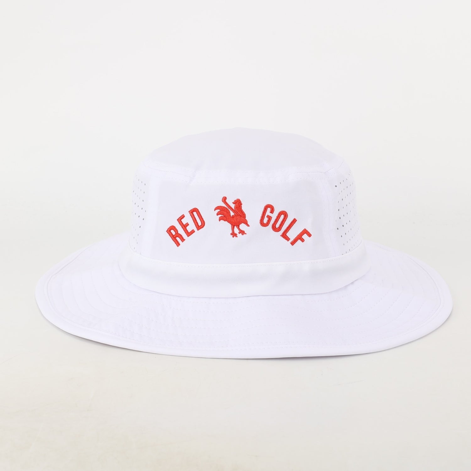 Bucket Hat White - Red Golf Hats USA - Red Rooster Golf Inc.