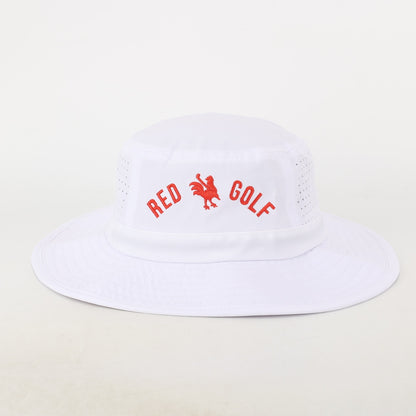 Bucket Hat White - Red Golf Hats USA - Red Rooster Golf Inc.