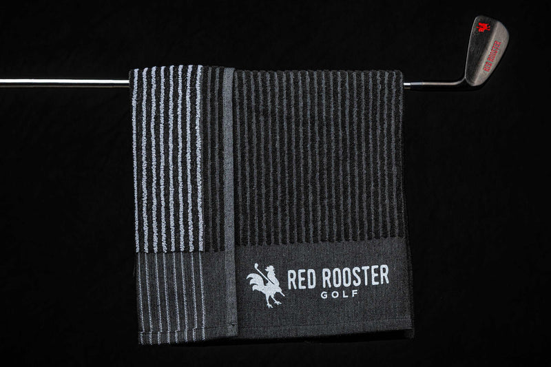 Caddie Towel Black Golf Towels USA - Red Rooster Golf Inc.