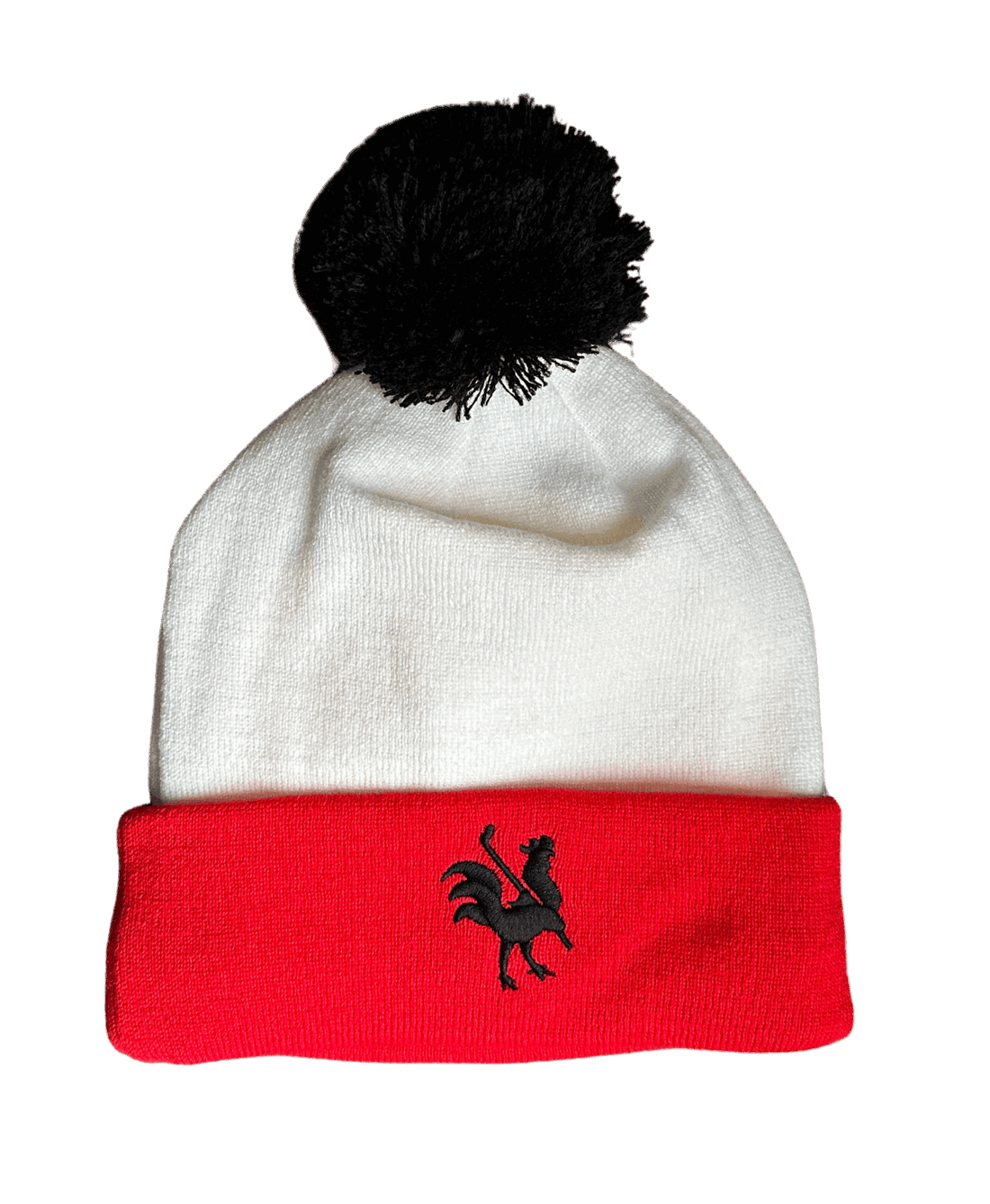 Winter Toque White Red Winter Hats USA - Red Rooster Golf Inc.