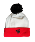 Winter Toque White Red Winter Hats USA - Red Rooster Golf Inc.