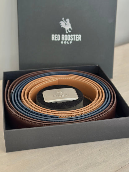 Leather Belt - 3 pack Golf Belt USA - Red Rooster Golf Inc.