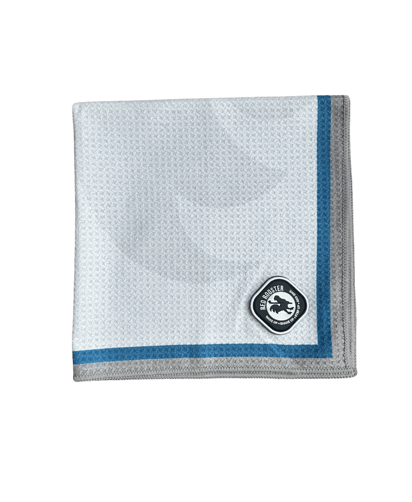 The Fluff Magnet Mini Blue White Golf Towels Red Rooster Golf Inc.