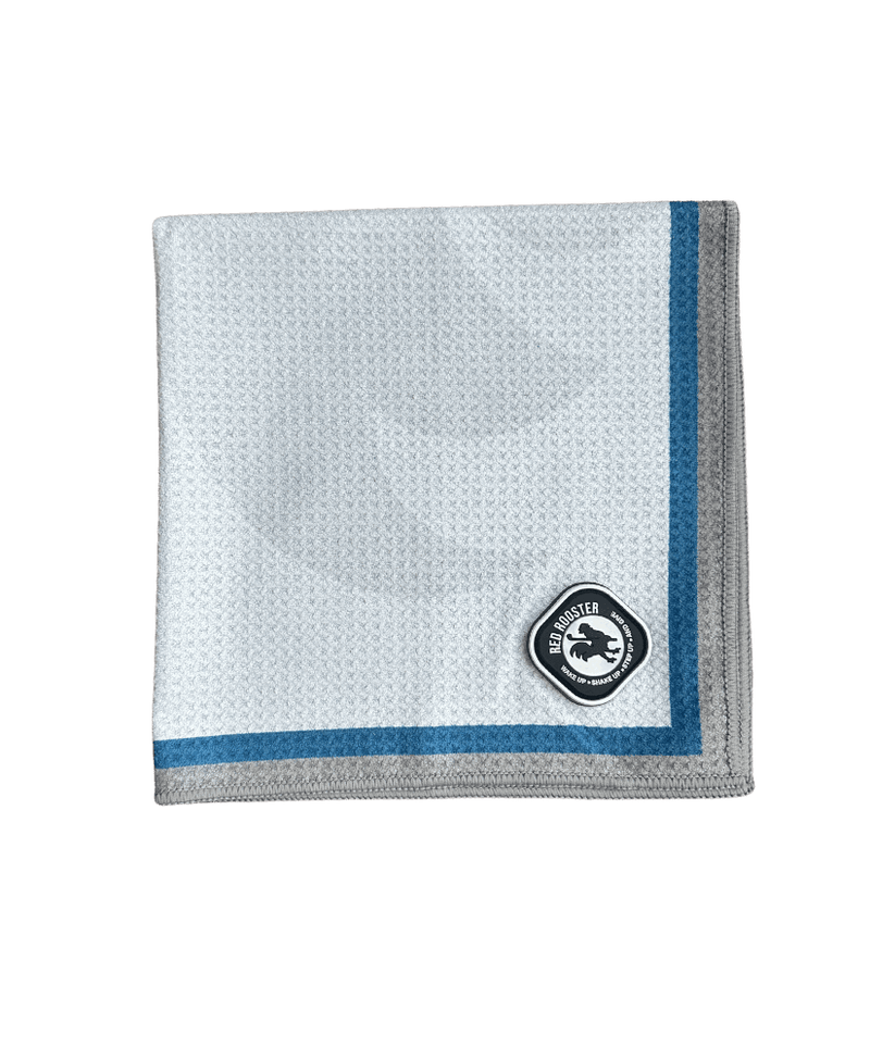 The Fluff Magnet Mini Blue White Golf Towels Red Rooster Golf Inc.
