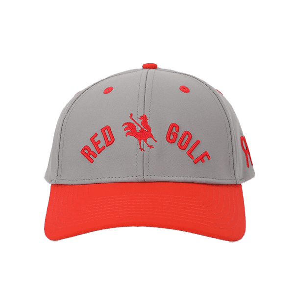 The Over Easy I Snapback Hat Grey Red Hats USA - Red Rooster Golf Inc.