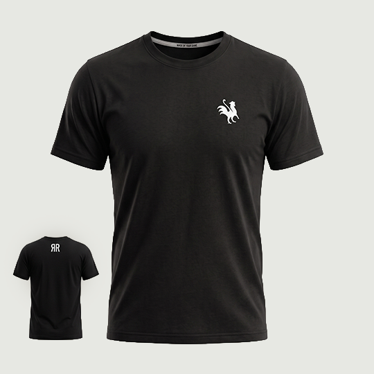 The Free Range Black Performance T-Shirt USA - Red Rooster Golf Inc.