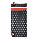 The Fluff Magnet Black Red Golf Towels Red Rooster Golf Inc.