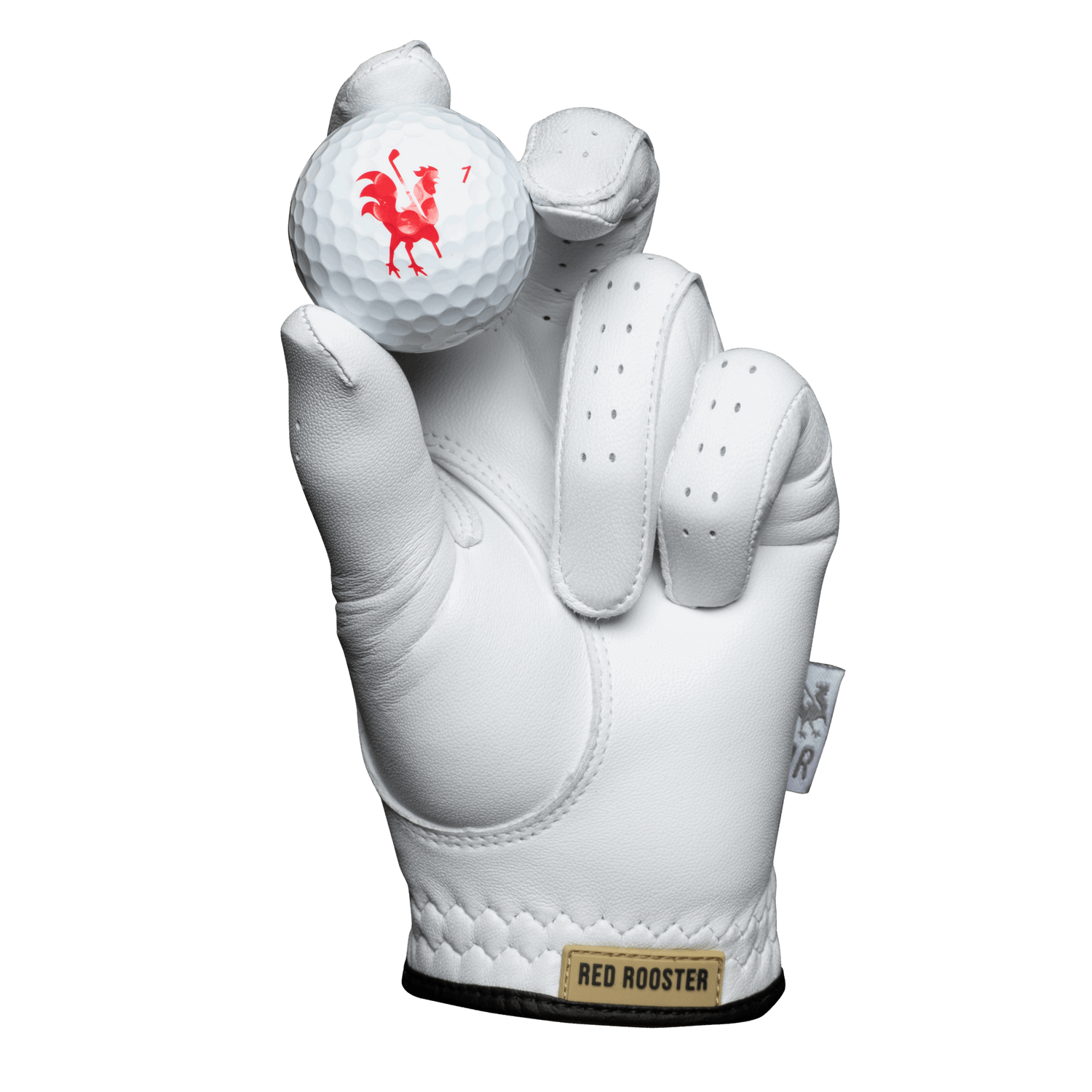 The Boilermaker golf glove holding golf ball