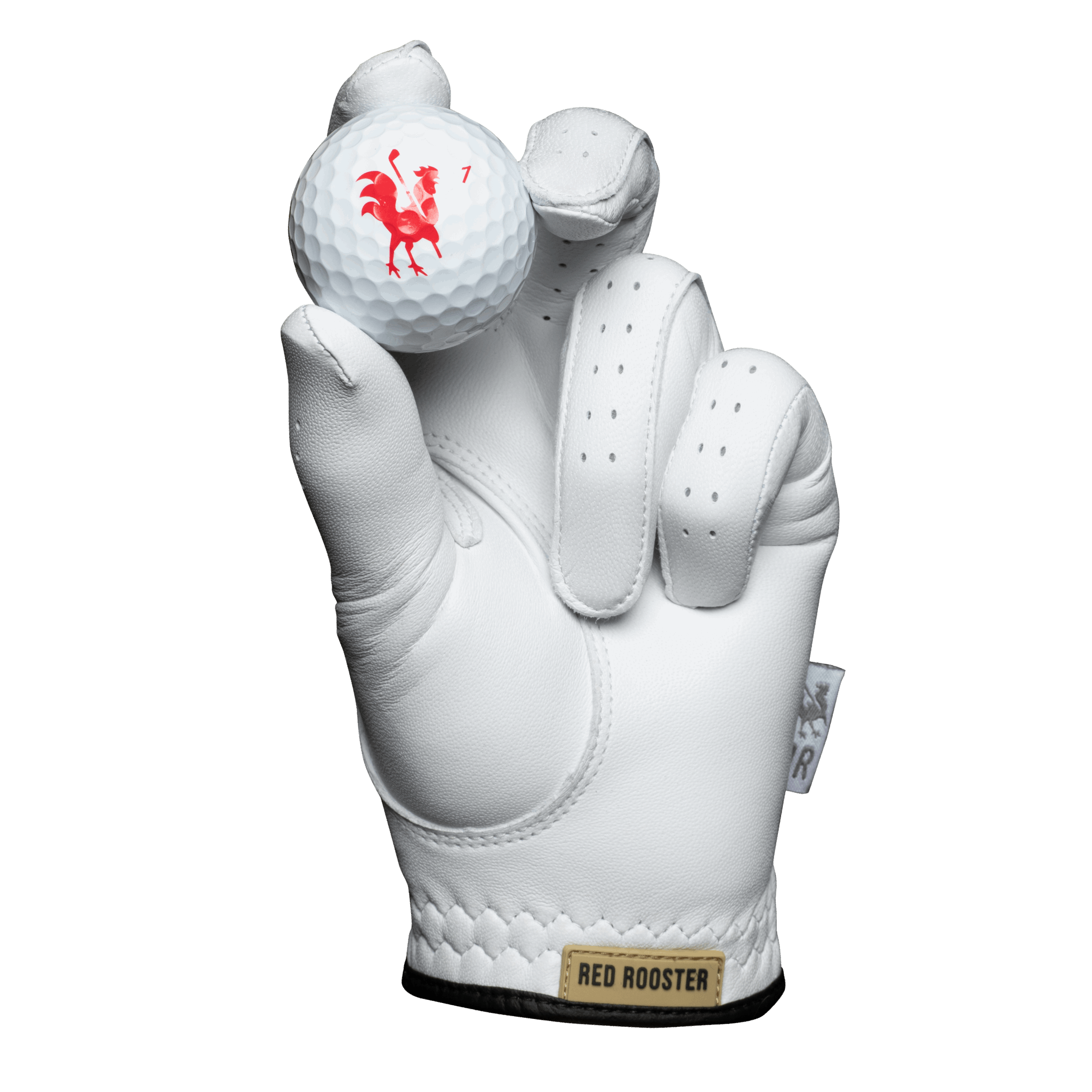 The Boilermaker golf glove holding golf ball