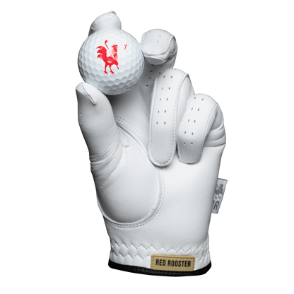 The Boilermaker golf glove holding golf ball