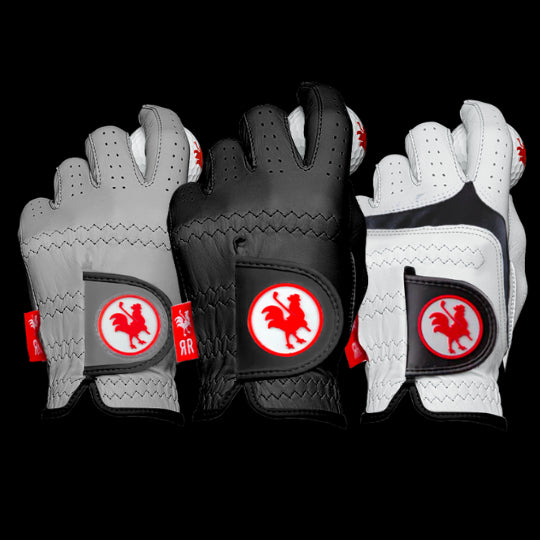 black white and grey golf gloves
