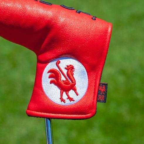 Blade Putter - The Nest (red) logo closeup view