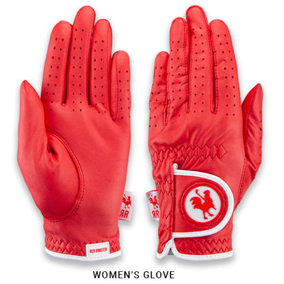 Red leather Women's Comb glove both hands