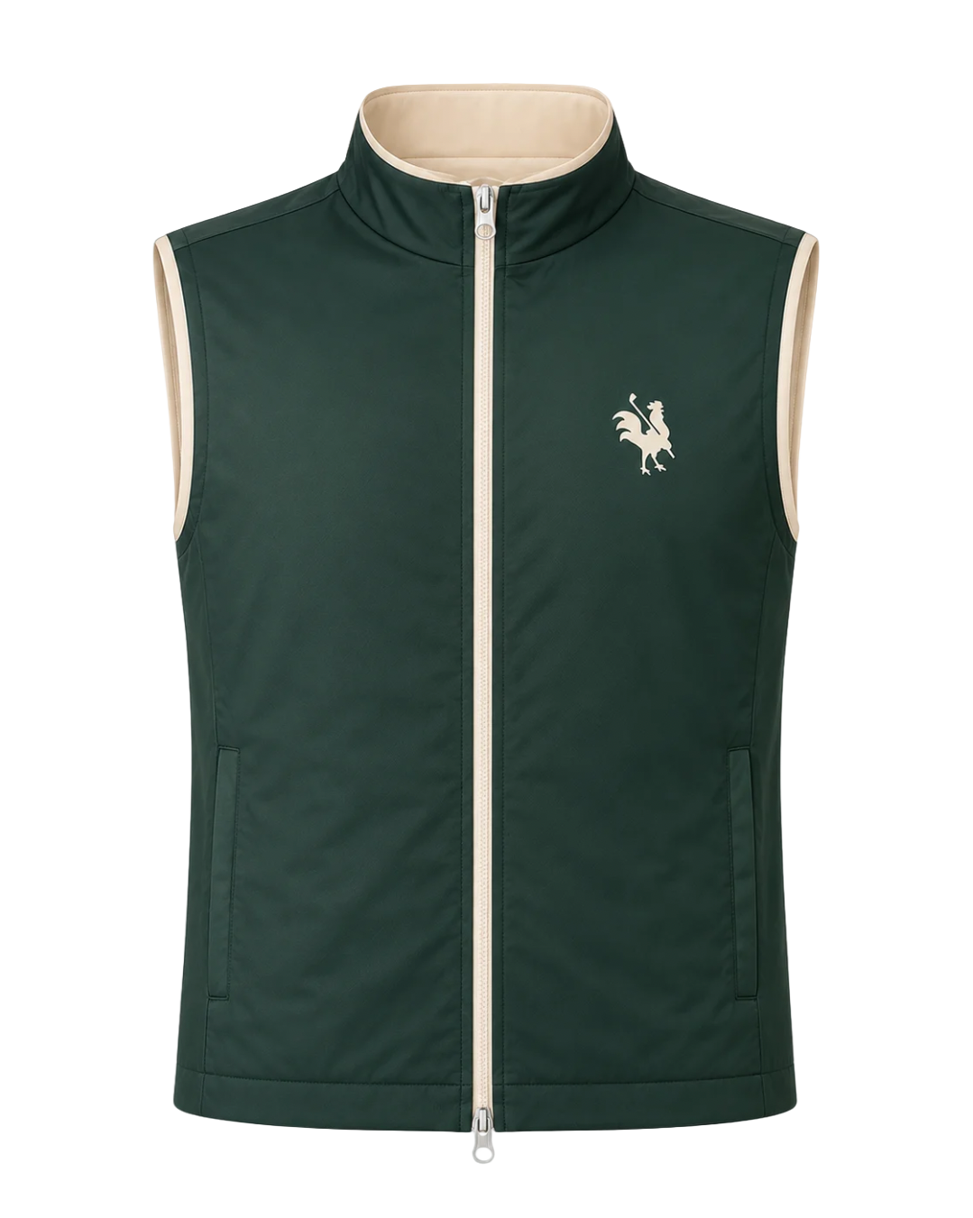Green reversible Red Rooster Golf vest